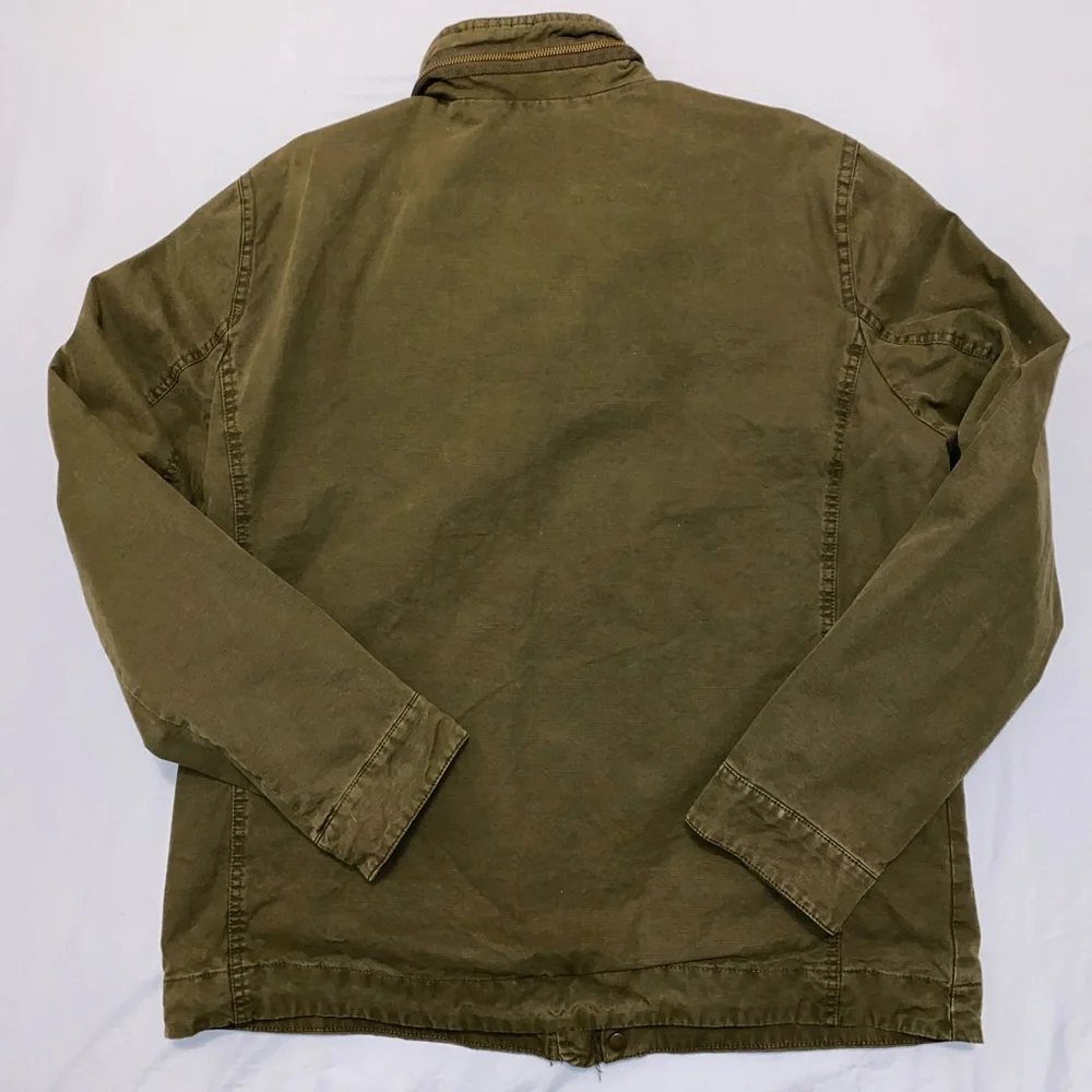 G.H. Bass & Co. Men’s Military Field Jacket Green Olive Large Full Zip Pockets - Picture 15 of 16